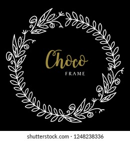 Circle Frame Flower Hand Drawn Template