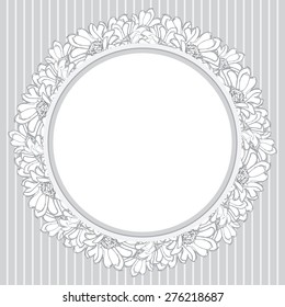 Circle frame with flowers.