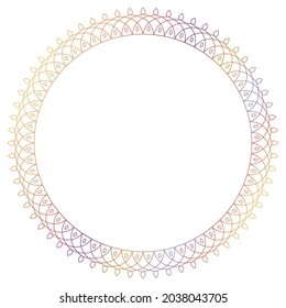 Circle frame in form of mandala. Pattern for Henna Mehndi or tattoo decoration. Decorative ornament in ethnic oriental style, vector illustration.