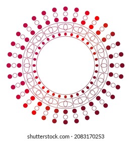 Circle frame in form of mandala. Pattern for Henna Mehndi or tattoo decoration. Decorative ornament in ethnic oriental style, vector illustration.