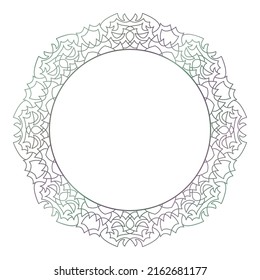 Circle frame in form of mandala. Pattern for Henna Mehndi or tattoo decoration. Decorative ornament in ethnic oriental style, vector illustration.