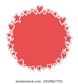 Marco de círculo formado por corazones. Antecedentes del Día de San Valentín. Antecedentes de amor circular con corazones.