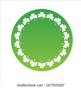 Circle frame of green clover leaf vector illustration design 