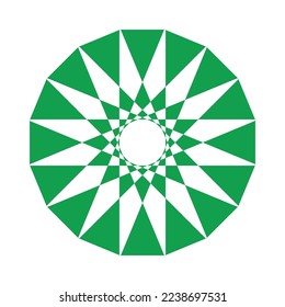 Circle frame green mandala vector