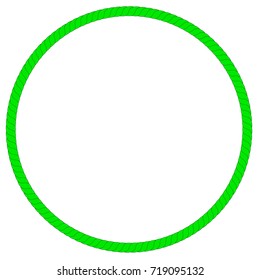 Circle Frame from green rope for Your Element Design, Isolated on White 
