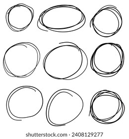 Circle frame hand drawn  set