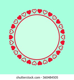 Circle frame with hearts