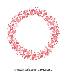 circle frame of hearts for Valentine