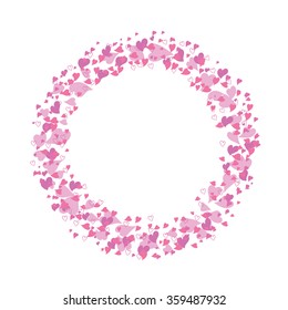 circle frame of hearts for Valentine