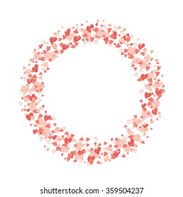 circle frame of hearts for Valentine