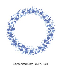circle frame of hearts for Valentine
