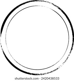 Circle frame icon, grunge element border background shape template for decorative doodle for design illustration
