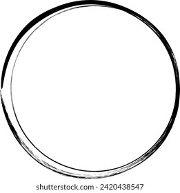 Circle frame icon, grunge element border background shape template for decorative doodle for design illustration
