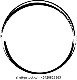 Circle frame icon, grunge element border background shape template for decorative doodle for design illustration
