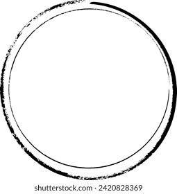 Circle frame icon, grunge element border background shape template for decorative doodle for design illustration

