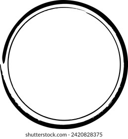 Circle frame icon, grunge element border background shape template for decorative doodle for design illustration
