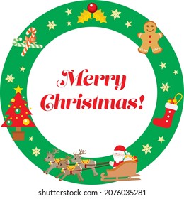 Circle frame illustration of Christmas