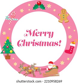 Circle frame illustration of Christmas