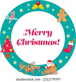 Circle frame illustration of Christmas