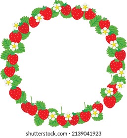 Circle frame illustration of the strawberry