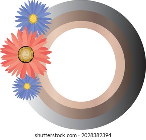 circle frame illustration vector with flower