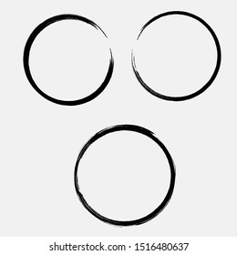 circle frame ink grunge vector illustration