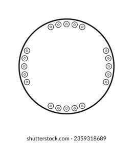 circle frame with line style illustration