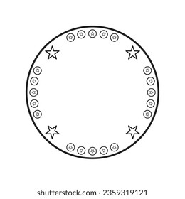 circle frame with line style illustration