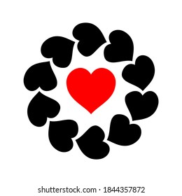 circle frame of love, vector illustration.