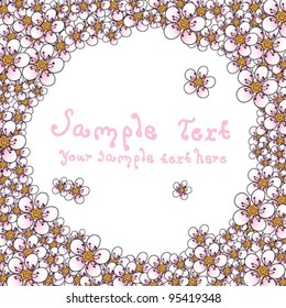 Circle frame made of blooms