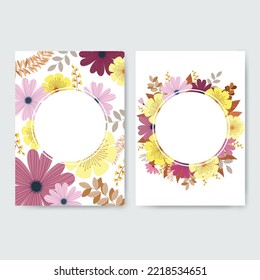 Circle frame made with flowers.
