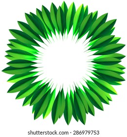 Circle frame made of fresh green leaves