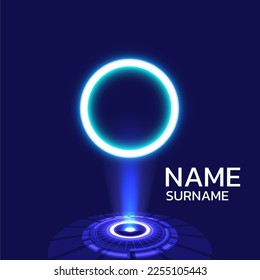 Circle frame name card business technology modern design