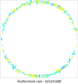 Circle frame on a white background of multicolored exclamation point. Vector illustration.