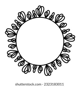 Marco circular con adorno en forma de doodle