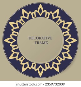 Circle frame with ornamental pattern. Template for yuor design.
