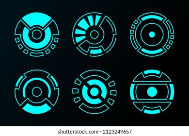 Circle frame outline futuristic interface technology hud vector design.