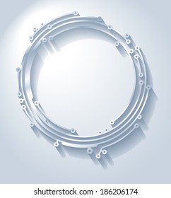 Circle frame in PCB-layout style with shadow