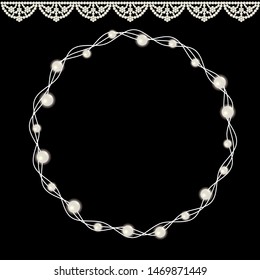 circle frame of pearl decoration