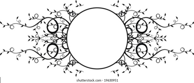 circle frame with plants