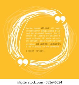 Circle frame with quote on yellow background. Vector illustration.