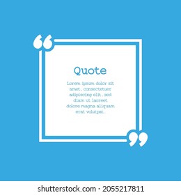 Circle frame for quotes and texts with blue background
