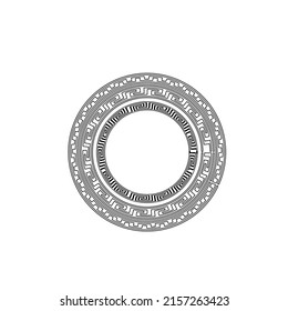  Circle frame with repeated motif. Greek fret or Greek key, decorative border stock illustration.