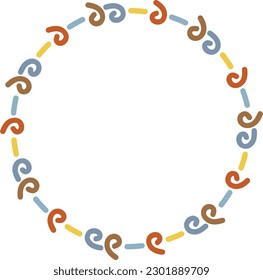 Circle frame round abstract border design shape icon for decorative vintage doodle element for design in vector illustration
