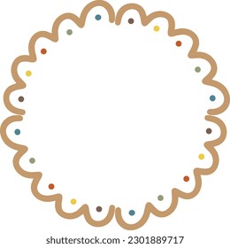 Circle frame round abstract border design shape icon for decorative vintage doodle element for design in vector illustration
