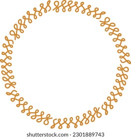 Circle frame round abstract border design shape icon for decorative vintage doodle element for design in vector illustration

