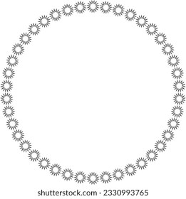Circle frame round border design shape icon for decorative vintage doodle element for design in vector illustration