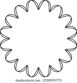 Circle frame round border design shape icon for decorative vintage doodle element for design in vector illustration