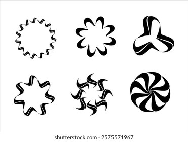 Circle frame round border design shape icon Collection for decorative vintage doodle element for design in vector illustration