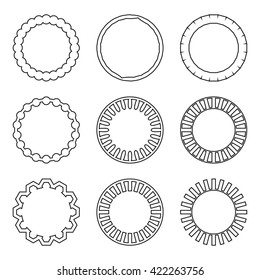 Circle frame and round vintage frame. Vintage frame and round border. Vector flat design illustration